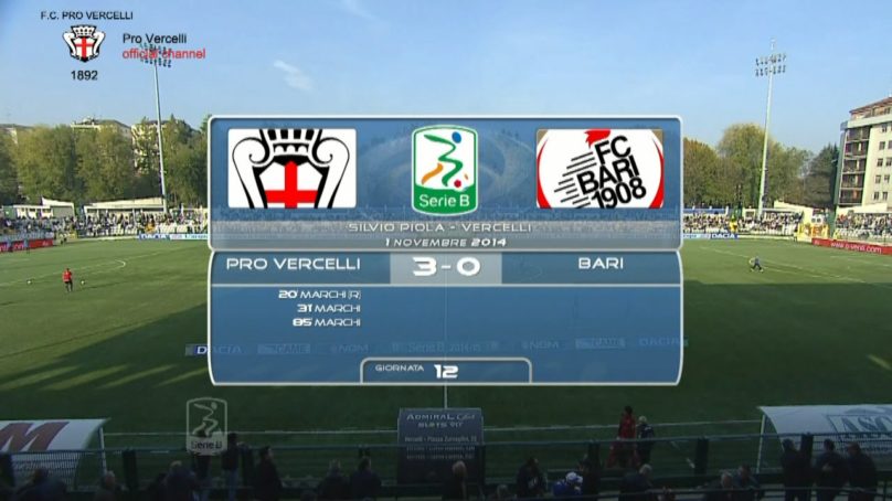 PRO VERCELLI vs BARI 3 0 sintesi