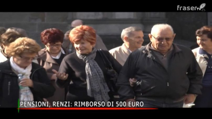 Pensioni, Renzi: rimborso di 500 euro