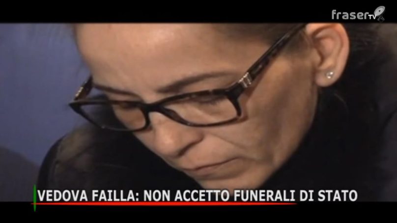 Vedova Failla, non accetto funerali di stato