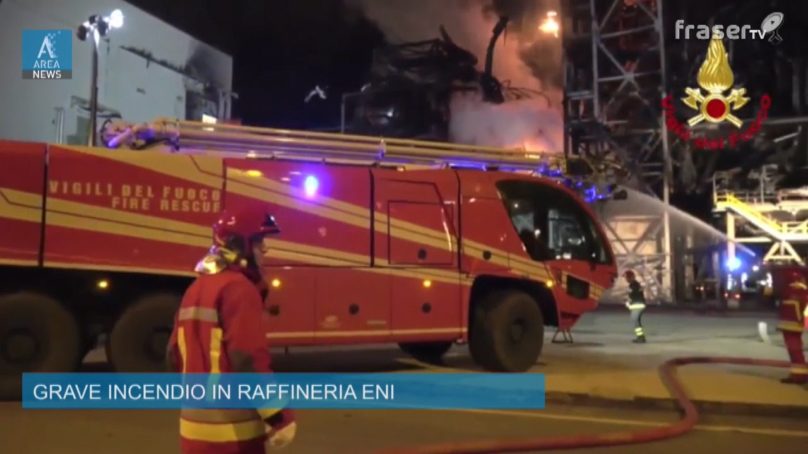 Grave incendio in raffineria ENI